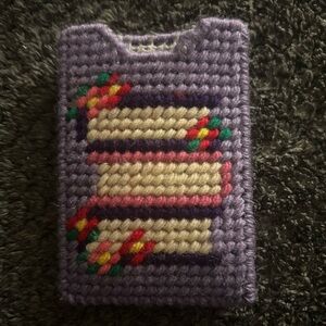 Handcrafted Purple Book Stack card holder